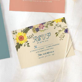 Botaniskt solroskort Bröllop OSA Kort