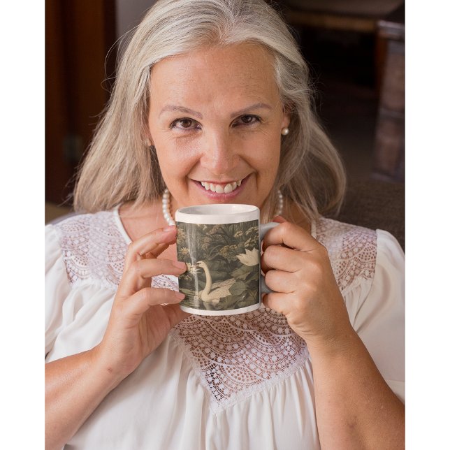 Botaniskt styre - Svan i skogen Benporslin Mugg (Skapare uppladdad)