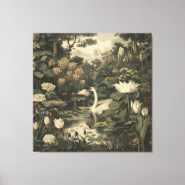 Botaniskt styre - Svan i skogen Canvastryck