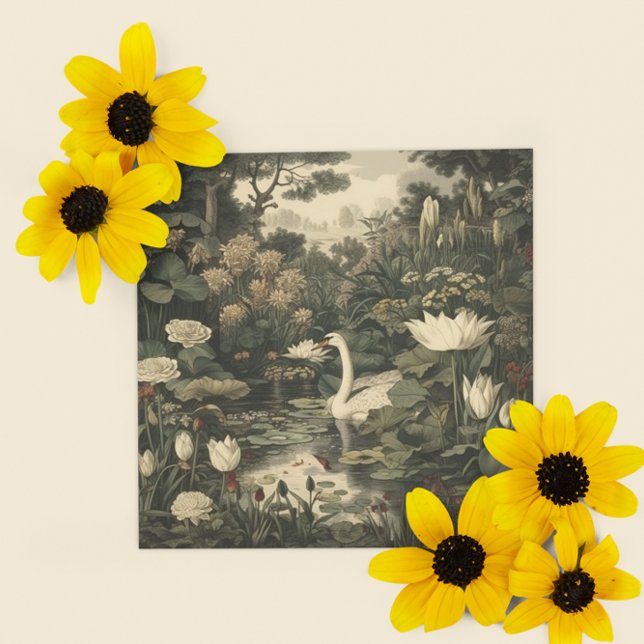 Botaniskt styre - Svan i skogen Julkort (Skapare uppladdad)