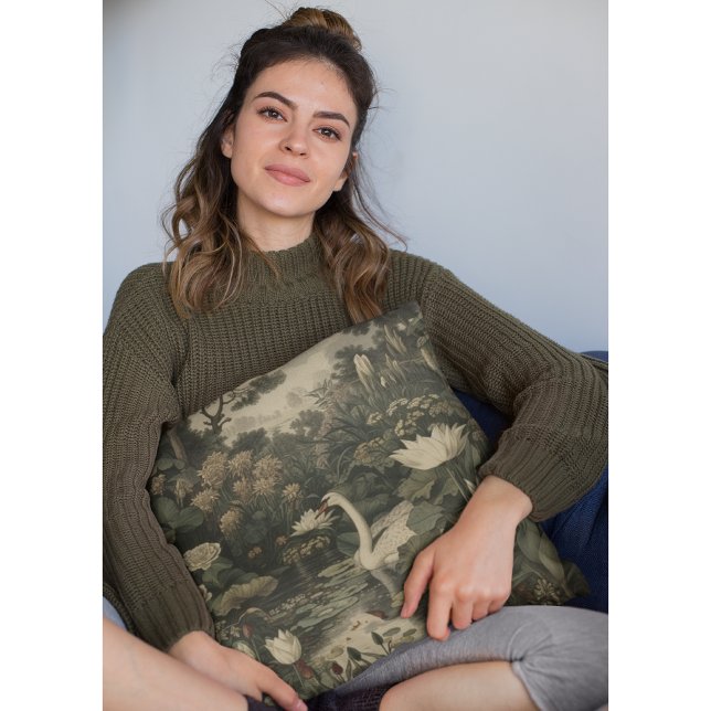 Botaniskt styre - Svan i skogen Kudde (Skapare uppladdad)