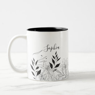 Botaniskt svart och vitt namn Två-Tonad mugg