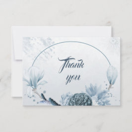 botaniskt tackkort för dammiga blåa blommor tack kort