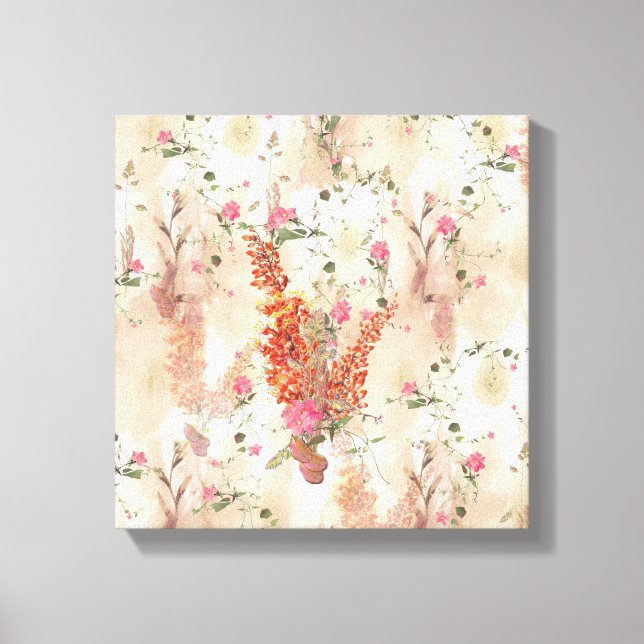 Botaniskt tema med Neutralt på hösten Canvastryck (Framsida)