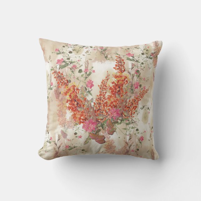 Botaniskt tema med Neutralt på hösten Kudde (Framsida)