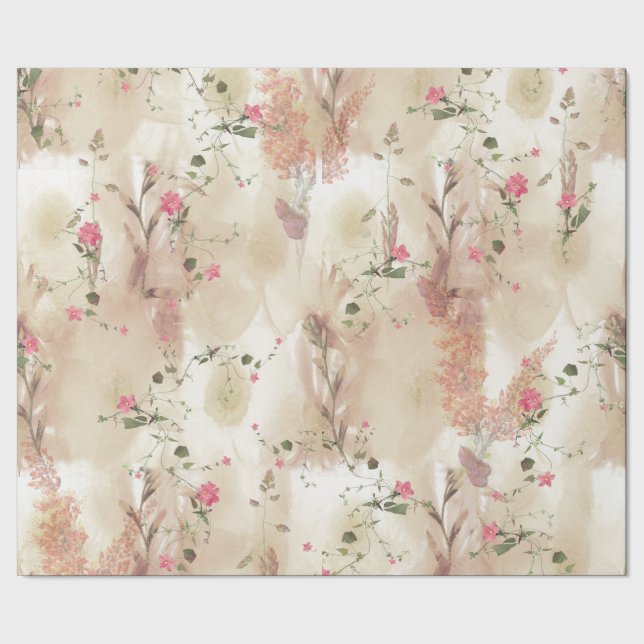 Botaniskt tema med Neutralt på hösten Presentpapper (Seam)