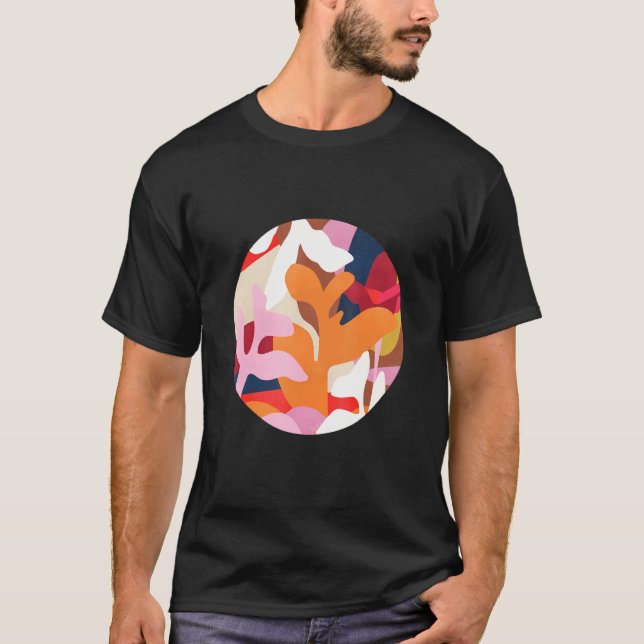 Botaniskt tema Vivid Färg. Fin Abstrakt A T Shirt (Framsida)