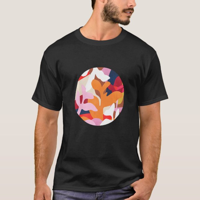 Botaniskt tema Vivid Färg vacker Abstrakt Ar T Shirt (Framsida)