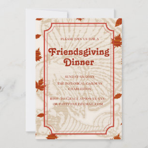 botaniskt teracotta tones Friendsgiving Inbjudningar