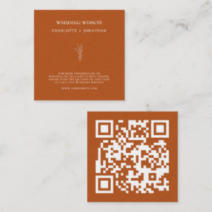 Botaniskt Terracotta Bröllop webbplats QR Code OSA Tilläggskort