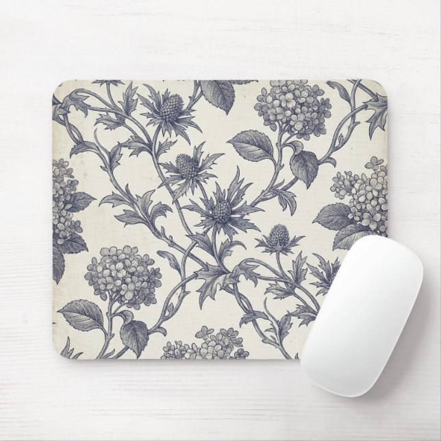 Botaniskt Toile | Hortensia & Tistlar Musmatta (Med mus)