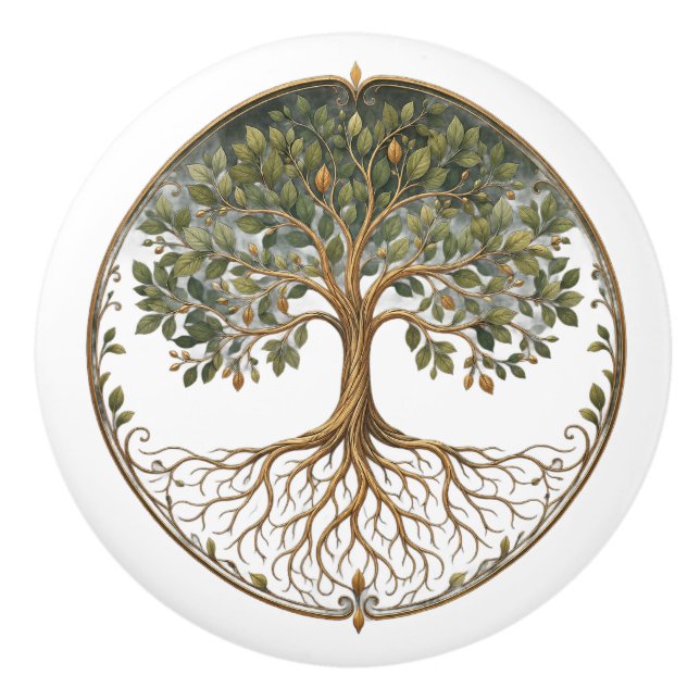 Botaniskt träd, Livets träd, Keramisk knopp (Framsidan)