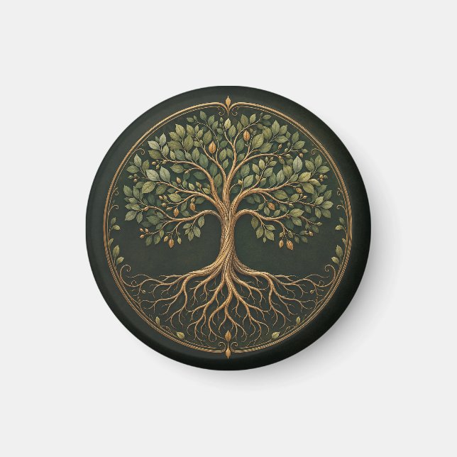 Botaniskt träd, Livets träd, Rund magnet (Framsidan)