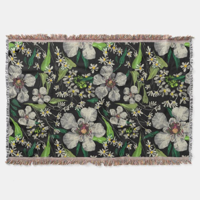 Botaniskt trädgård - Blommönstret Vintage Filt (Framsidan)