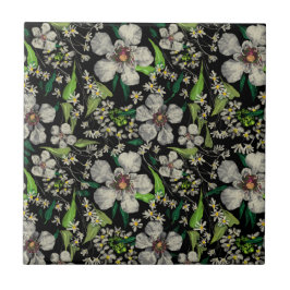 Botaniskt trädgård - Blommönstret Vintage Kakelplatta