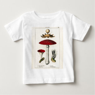 Botaniskt tryck för vintagechampinjon t shirt