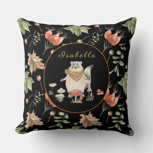 Botaniskt tvättställ Anpassa text, Färg 20"X20" Kudde (Framsida)