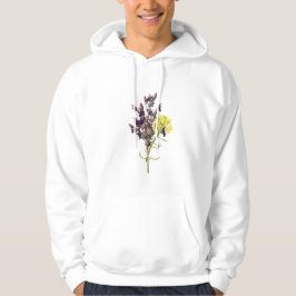 Botaniskt utkast av lavender & Gult Wildblome Hoodie