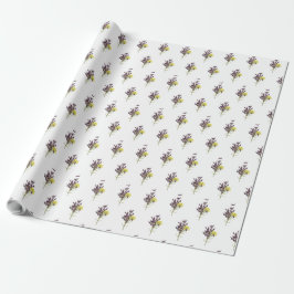 Botaniskt utkast av lavender & Gult Wildblome Presentpapper