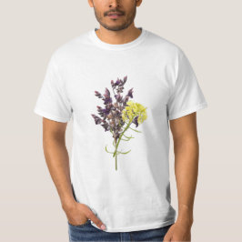 Botaniskt utkast av lavender & Gult Wildblome T Shirt