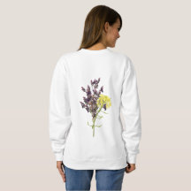 Botaniskt utkast av lavender & Gult Wildblome