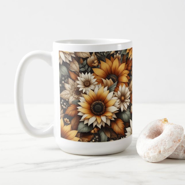 Botaniskt utkast 🌷 kaffe mugg 15 oz (Med munk)