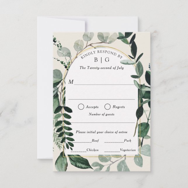 Botaniskt utomhus Bröllop, Beige Greenery OSA Car (Framsida)
