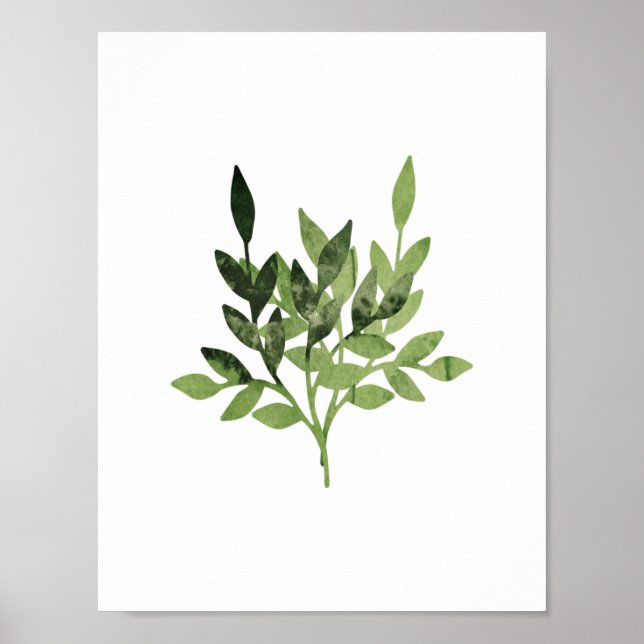 Botaniskt utskrift med vattenfärg poster (Framsidan)