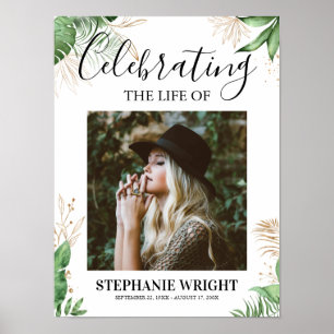 Botaniskt välkomstskylt för begravning - Firande a Poster