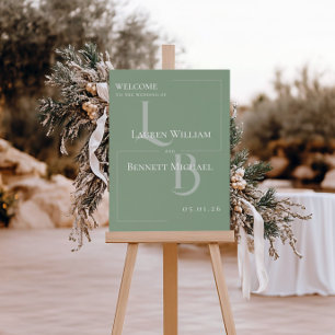 Botaniskt välkomsttecken för Modern Sage Grönt Poster
