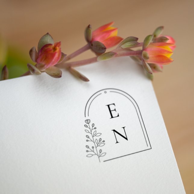 Botaniskt Vapensköld Monogram | PERSONLIG BRÖLLOP Stämpel (Skapare uppladdad)