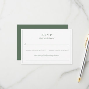 Botaniskt Vapensköld Monogram Sage Bröllop OSA Kort