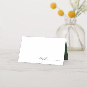 Botaniskt Vapensköld Monogram Sage Bröllop Placeringskort