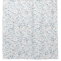 Botaniskt vattenfärgat grått-blått löv på vitt