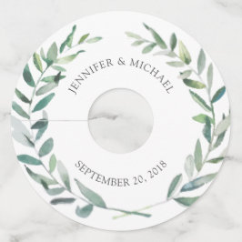 Botaniskt vattenfärgat löv brid groom bröllop