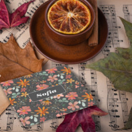 Botaniskt vattenfärgat mönster anpassningsbar gråt underlägg papper kvadrat