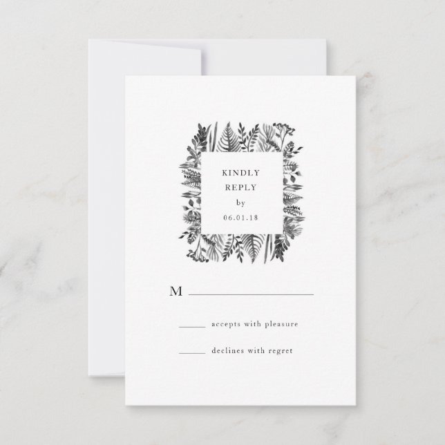 Botaniskt vattenfärgat OSA kort (Framsida)