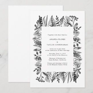 Botaniskt vattenfärgsinbjudan inbjudningar