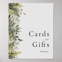 Botaniskt vattenfärgskort och presentkort poster
