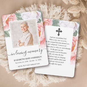 Botaniskt vattenfärgskort Sympathy Funeral Prayer Tack Kort