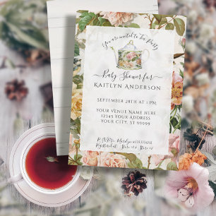 Botaniskt vattenfärgsprogram Blommigt Tea Party Ba