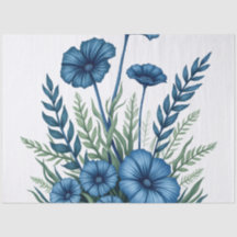 Botaniskt vävnadspapper med elegant blomsterdesign