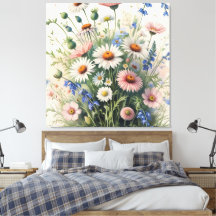Botaniskt vildblomma akvarellaffisch – Motivatio