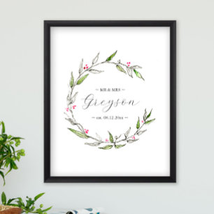 Botaniskt vinterbröllop och Keepsaké Poster