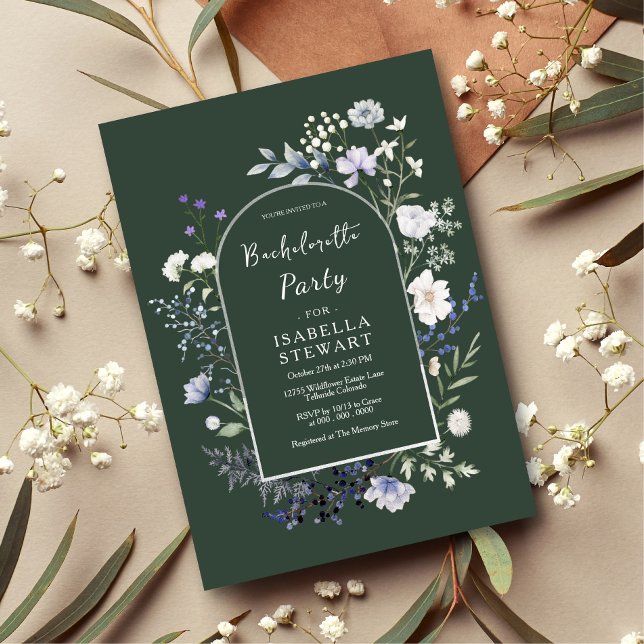 Botaniskt Watercolor Wildblomma Bachelorette Party Inbjudningar (Skapare uppladdad)