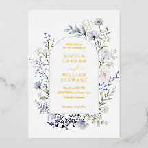 Botaniskt Watercolor Wildblomma Elegant bröllop