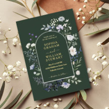 Botaniskt Watercolor Wildblomma Elegant bröllop