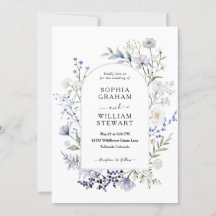 Botaniskt Watercolor Wildblomma Elegant bröllop
