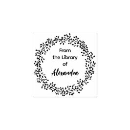 BOTANISKT WREATH bibliotek Stämpel