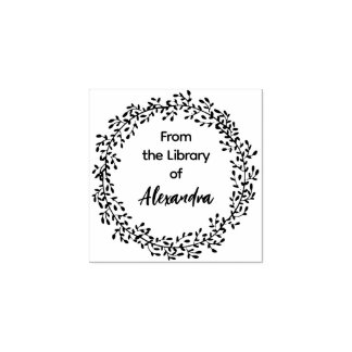 BOTANISKT WREATH bibliotek Stämpel